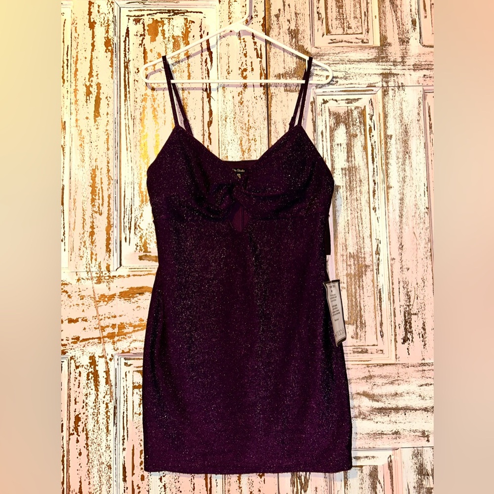 City Studio Glittering deep Purple Mini Dress